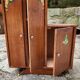 Vintage wooden doll wardrobe Art Deco