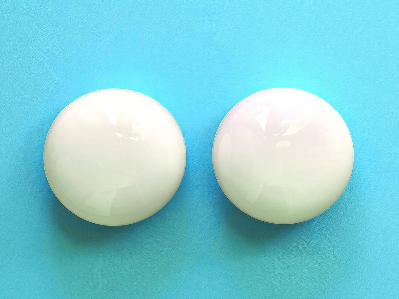 Pair white opaline glass flush mount ceiling or wall lamps