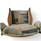 2 x Casala wingback / lounge / armchair in top condition / 4 small cushions / 1960s