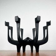 Danish metal candlestick in mid-century style by Gunnar Cyren for Dansk Designs Denmark, 1960s.