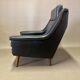High black leather armchair “scandinavian design” 1950.