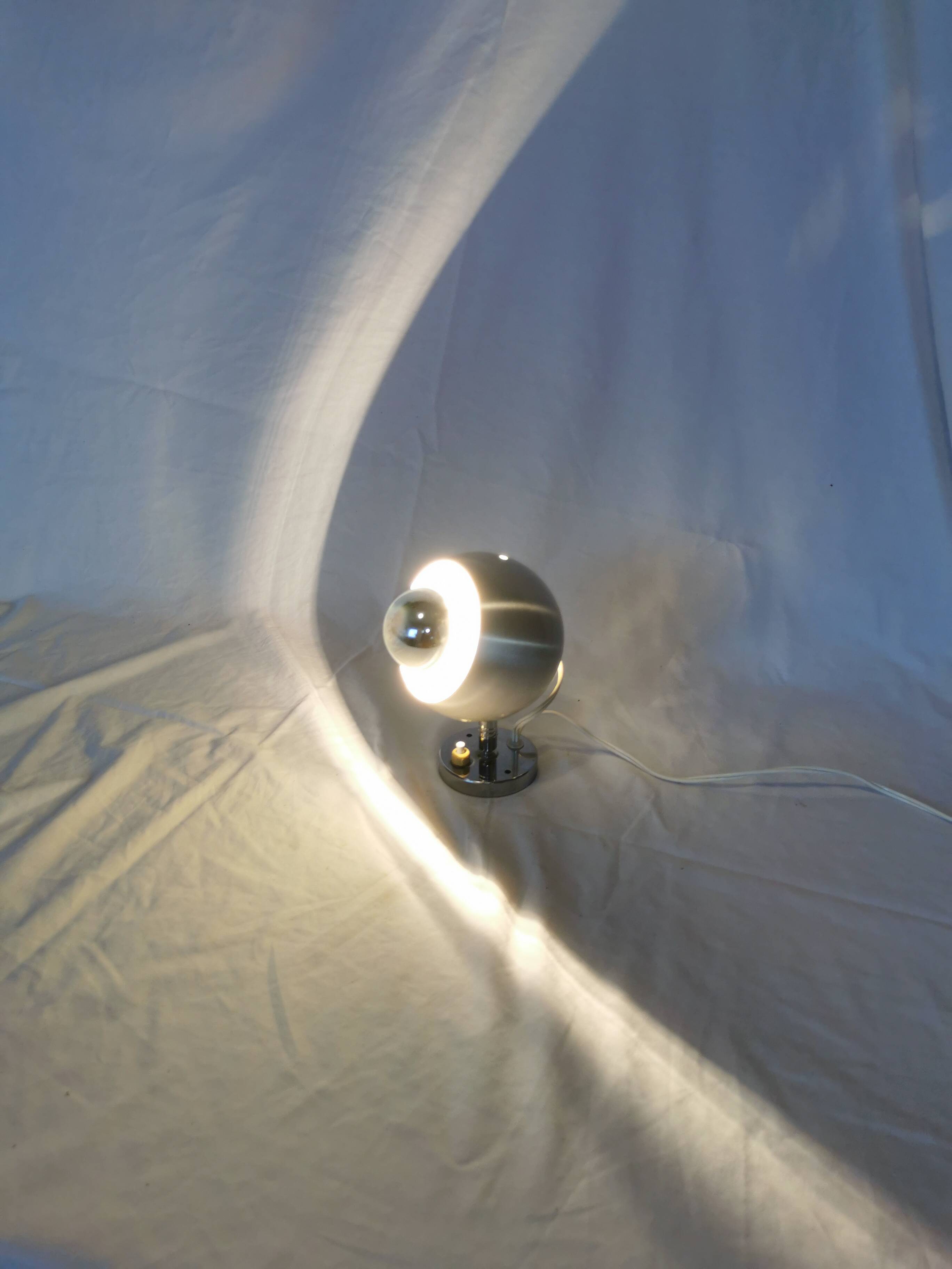 Lampe spot Eyeball aluminium brossé, 1970