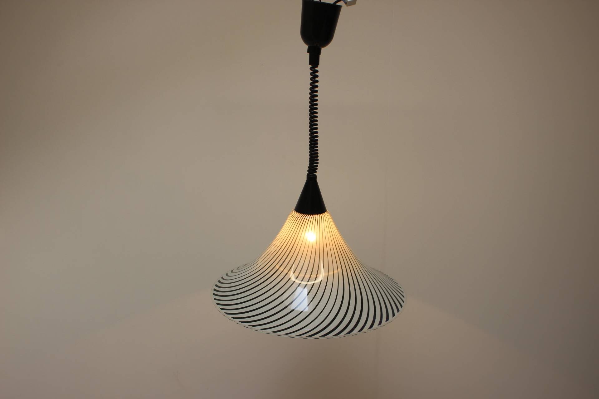 1960's Mid-Century Glass Chandelier in the style of "Trumpet", Czechoslovakia