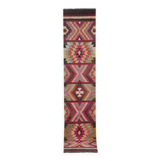 Vintage Turkish Oushak Handwoven Rug 78x378 cm