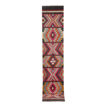 Tapis vintage turc de oushak tissé à la main 78x378 cm