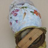 Vase in earthenware butterfly decoration