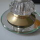 Art Deco lamp pink foot in cut crystal