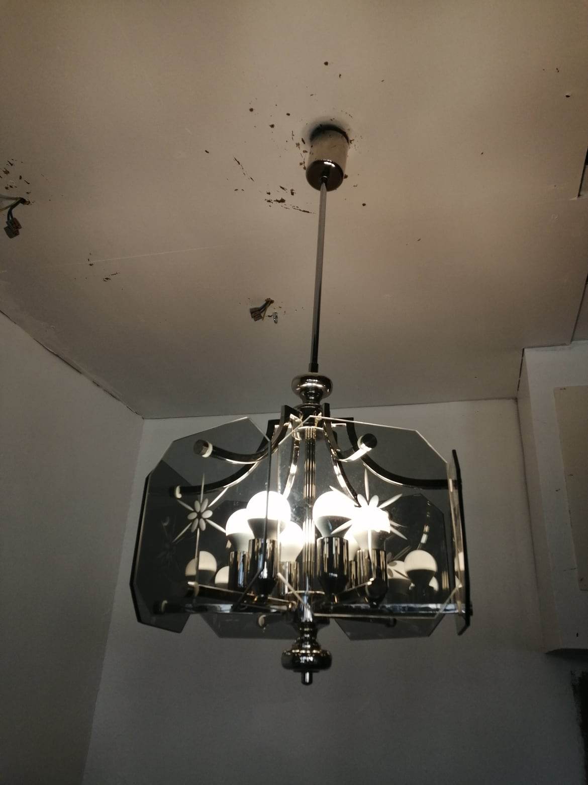 Chandelier year 70 with 6 lights