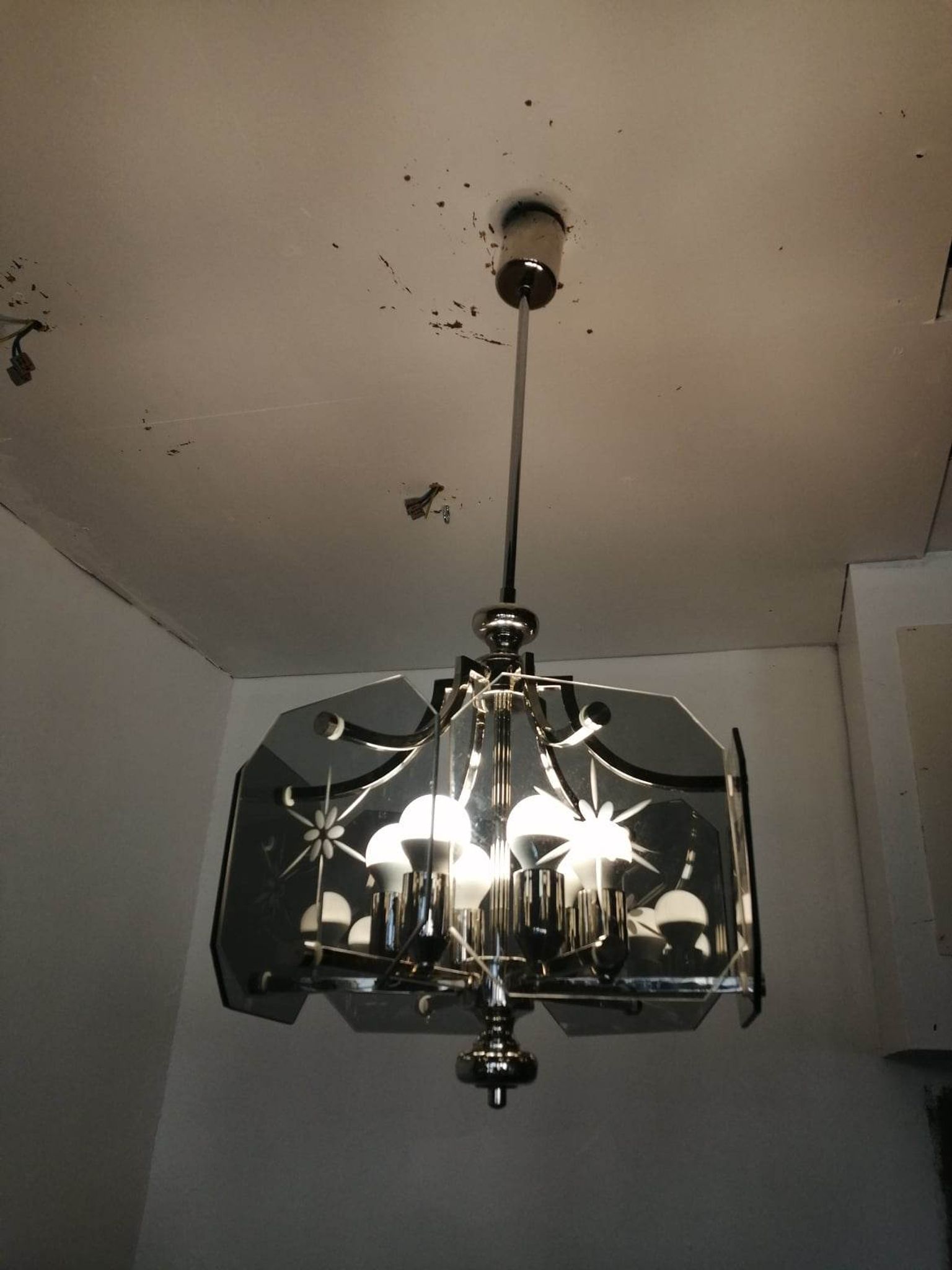 Chandelier year 70 with 6 lights