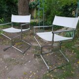 Pair of chrome armchairs, 1970