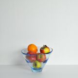 Hand blown Aqua blue glass bowl by Per Lütken for Holmegaard