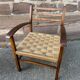 Fauteuil vintage en bois et corde, 1960