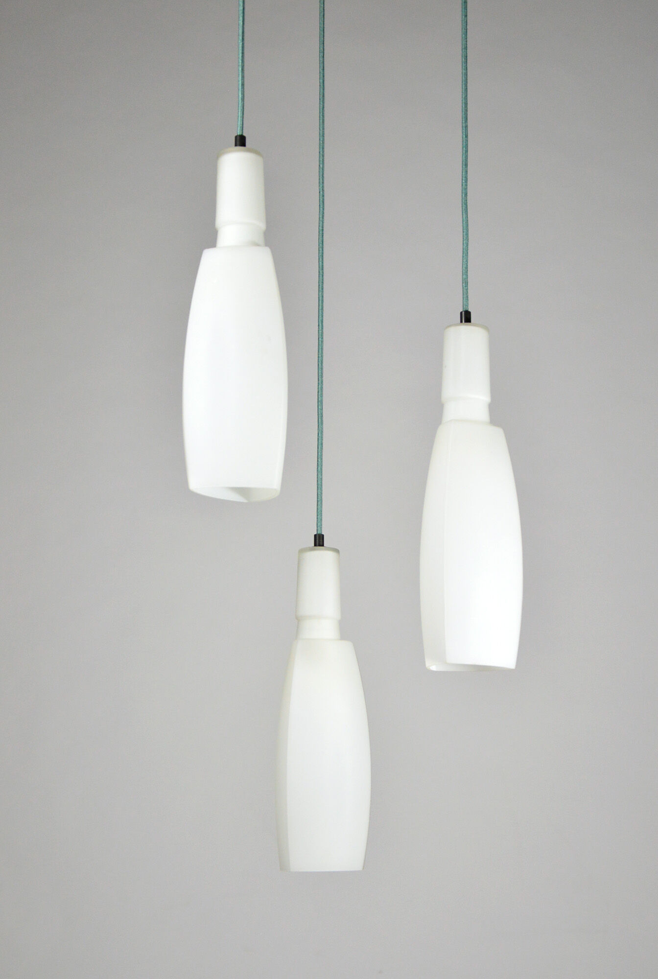 Vintage italian chandelier with 3 glass pendants, 1960s