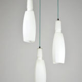 Vintage italian chandelier with 3 glass pendants, 1960s