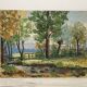 Oil on panel Landscape at the watercourse