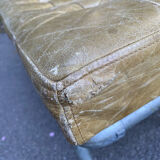 Individual leather and metal design bench