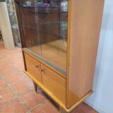 Vintage oak display cabinet from the 60s