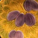 6 assiettes en barbotine fruits Sarreguemines