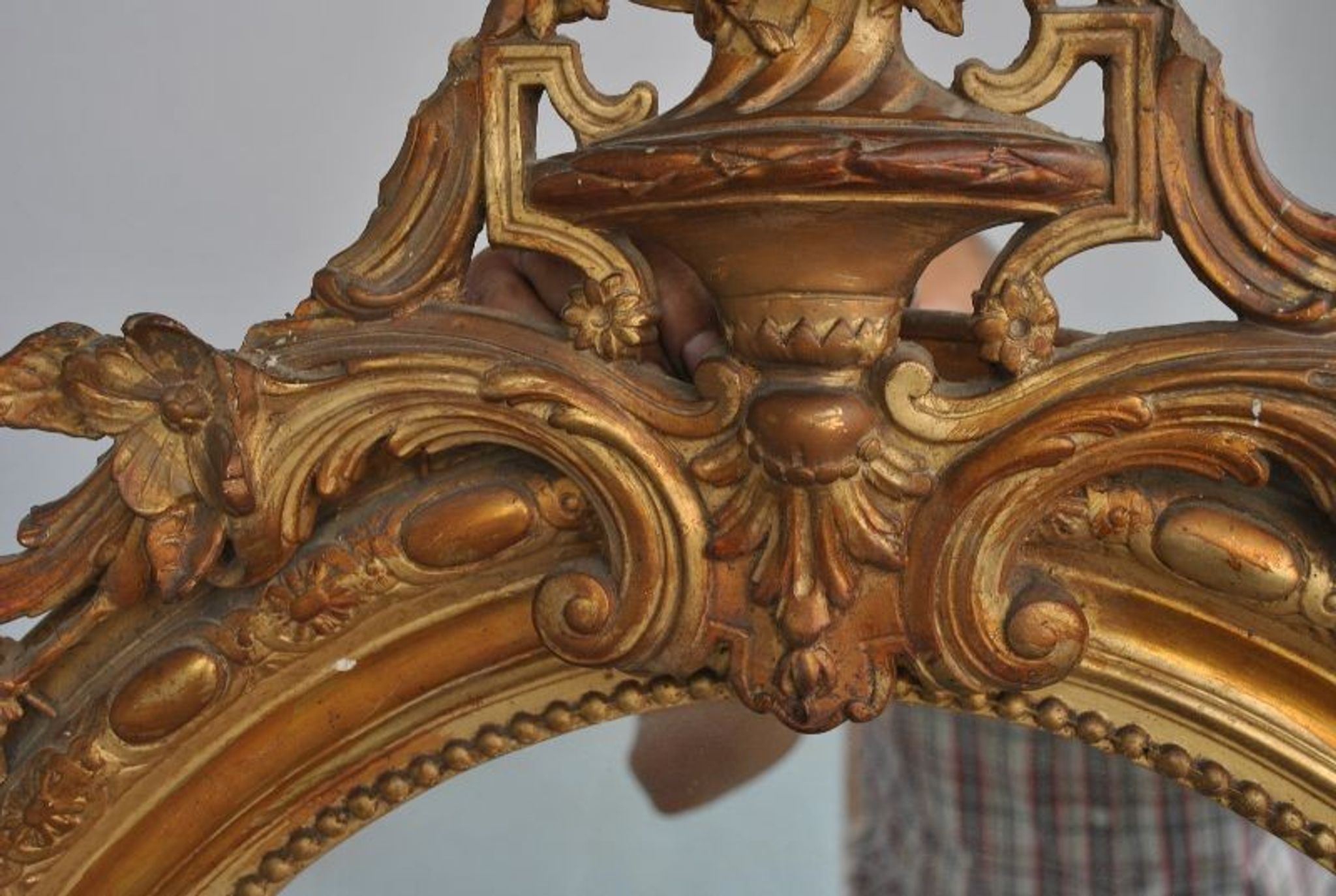 Mirror of style Louis XVI gilded stucco 1880