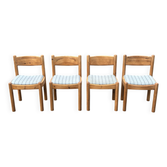 Vintage set of four Pinewood dining chairs Denmark