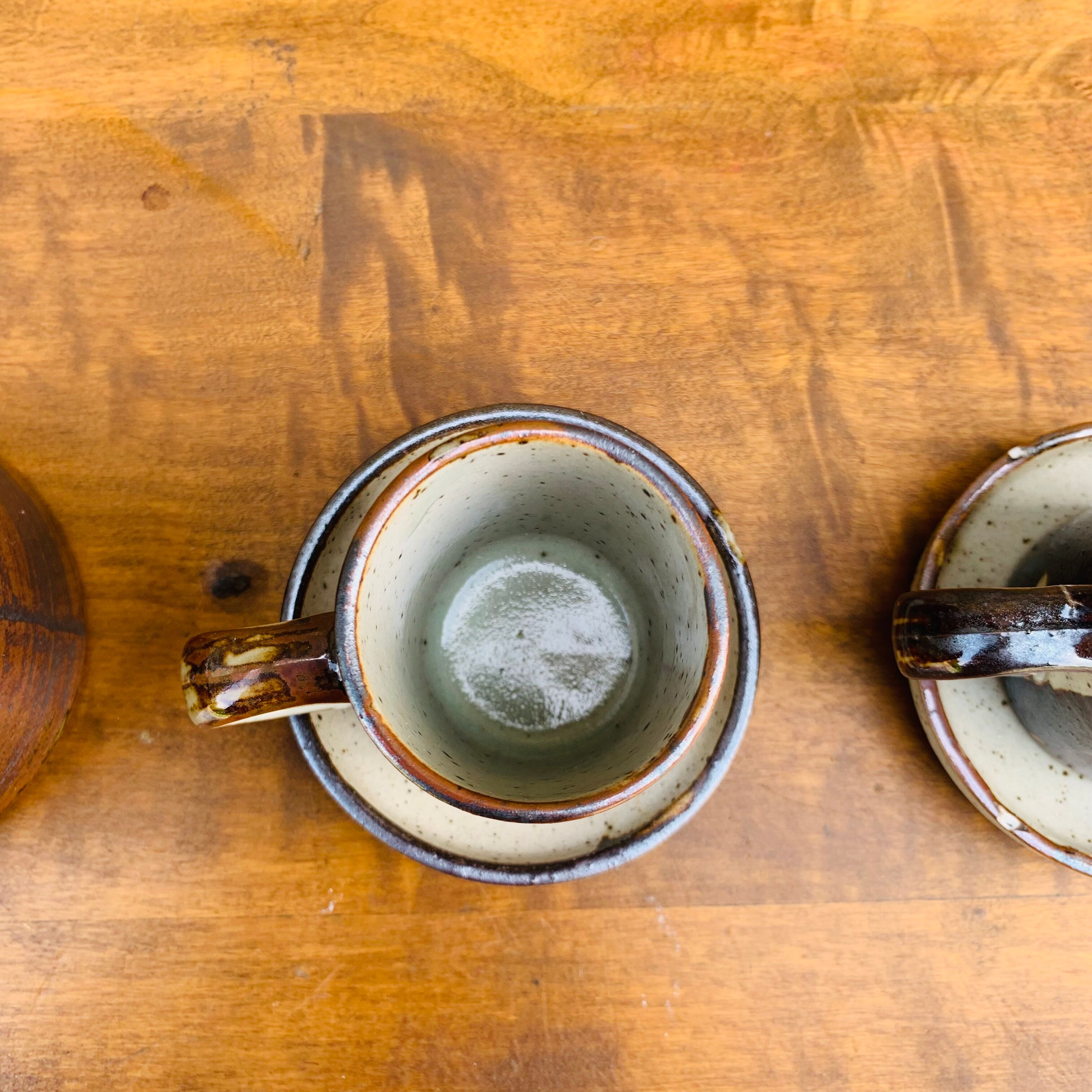 Vintage stoneware coffee set from the 1970s