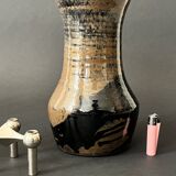 large glazed and glazed ceramic vase, handmade in red clay