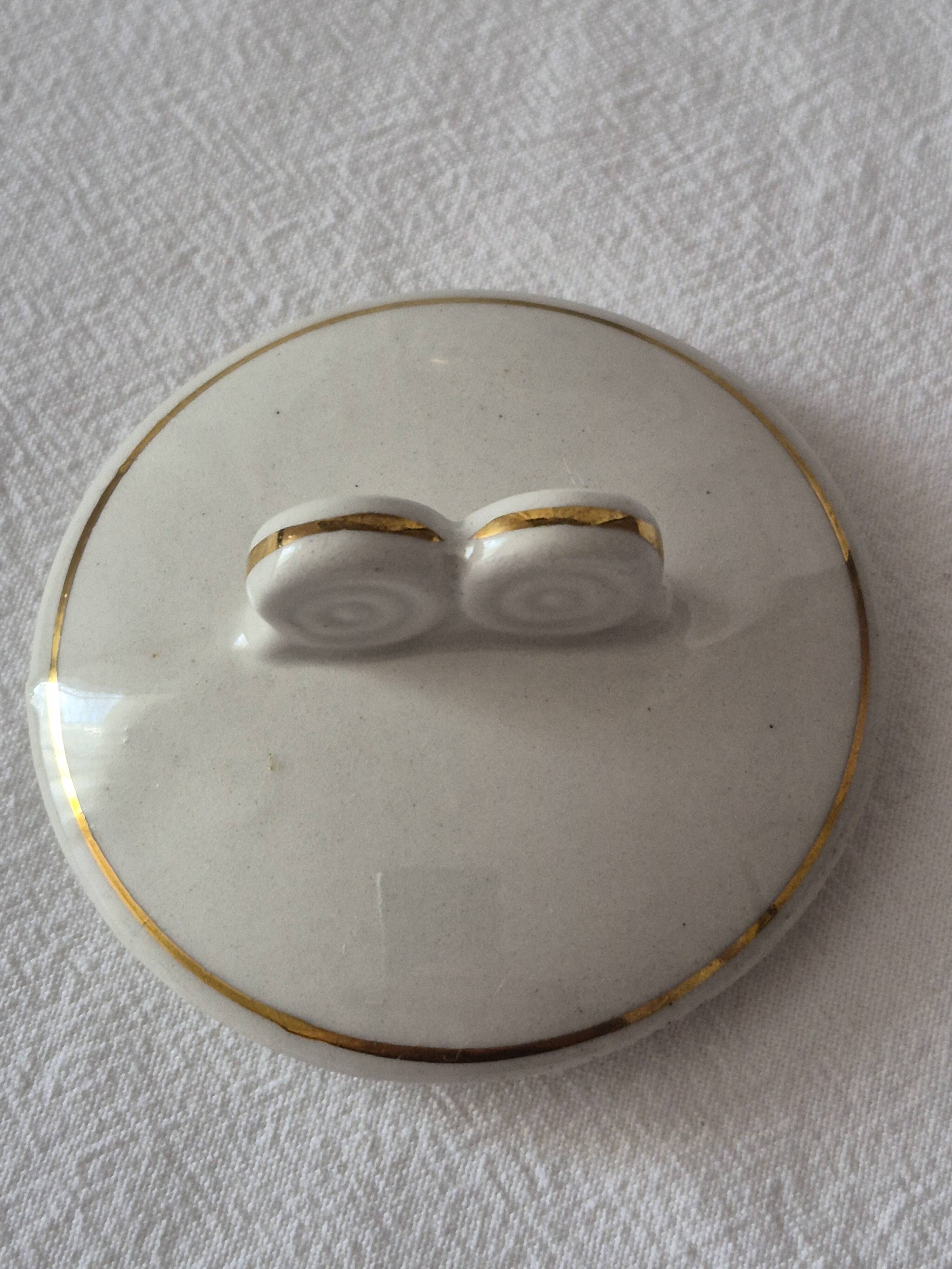 Covered sugar bowl half-porcelain Lunéville Keller and Guerin A587