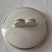 Covered sugar bowl half-porcelain Lunéville Keller and Guerin A587
