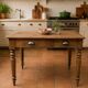 Antique farmhouse table in solid oak – Art Deco handles