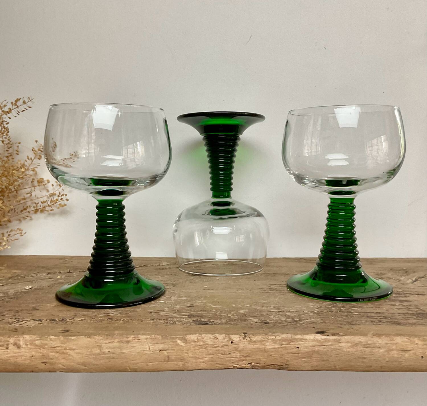 4 large Alsace Roemer glasses France