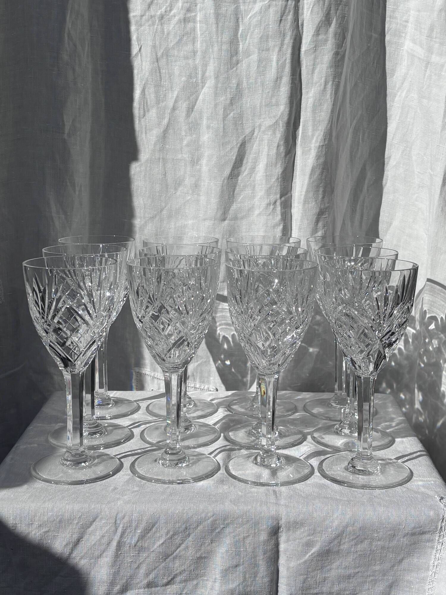 Lot de 12 verres à eau chantilly par saint-louis