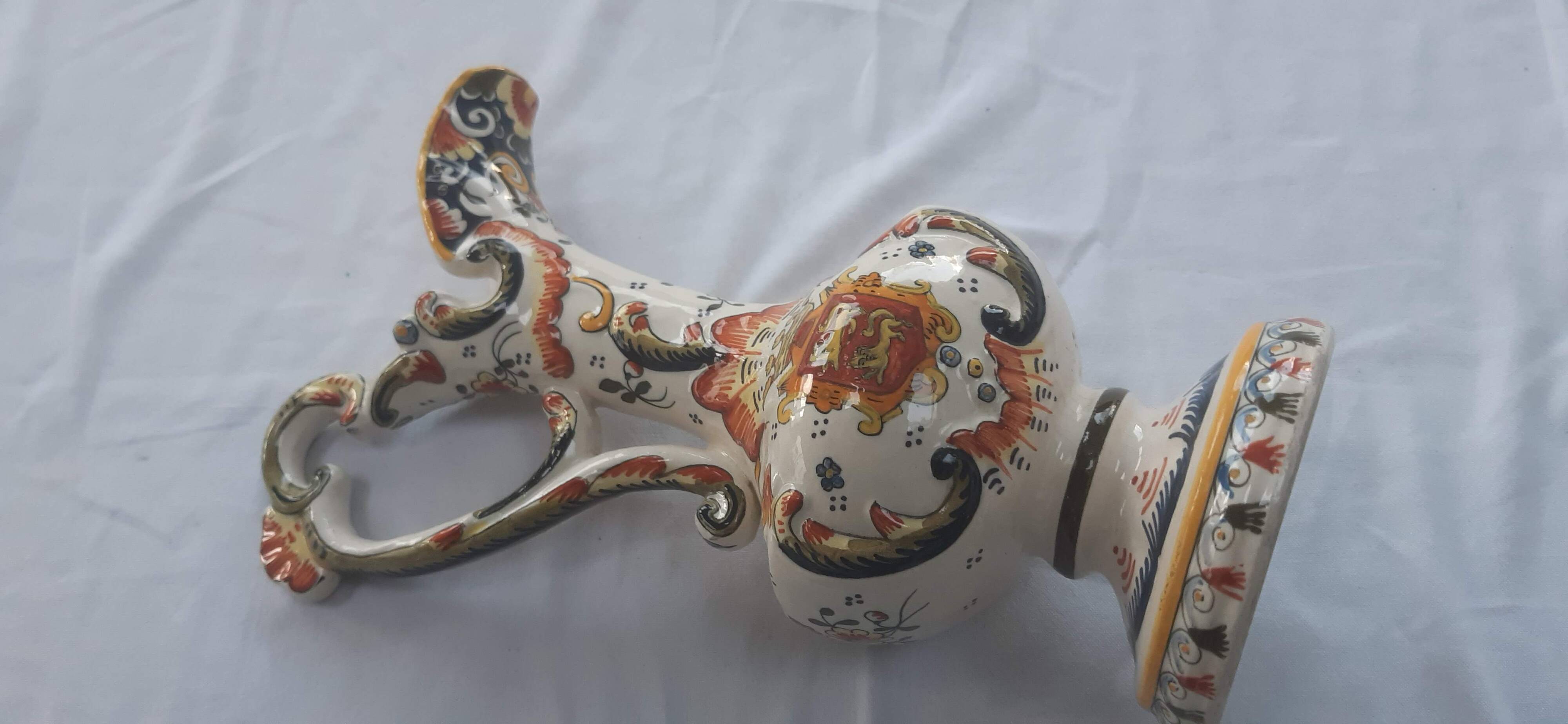 Earthenware ewer Rouen decor