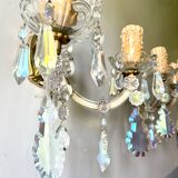 Pair of Marie Thérèse double wall lights in Bohemian crystal