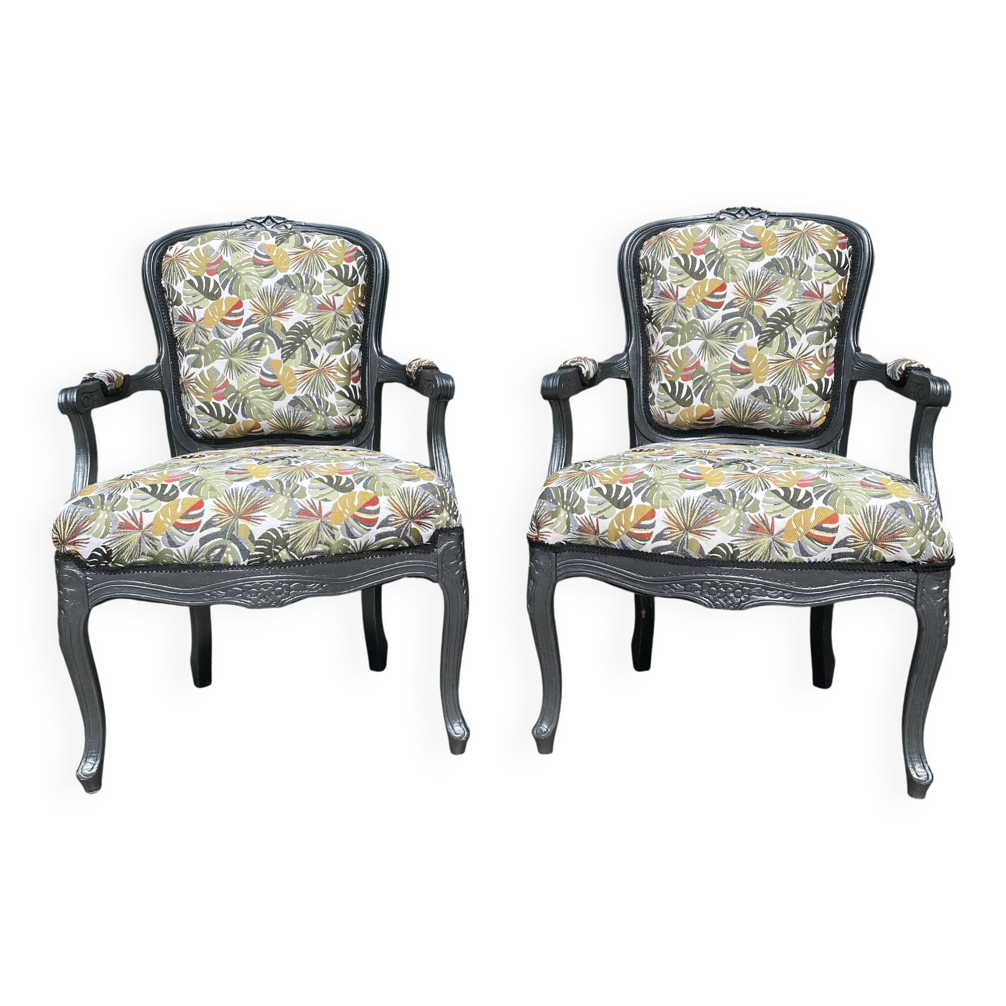 Paire de Fauteuils Cabriolet Style Louis XV