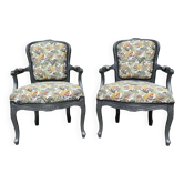 Pair of Cabriolet Armchairs in Louis XV Style
