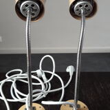 Set of two Armelec 92 beige workshop lamps 1950