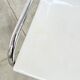 Pair of white moulded shell chairs with chrome tube — Space Age 70s