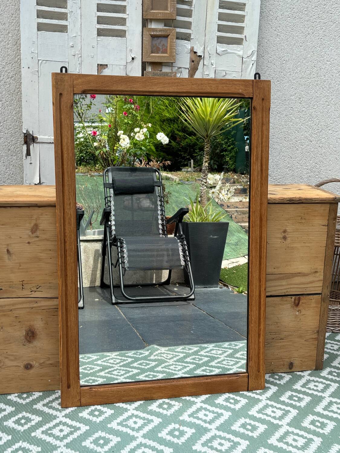 Oak wall mirror