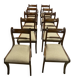 Set of 10 antique Trafalgar chairs in mahogany with twisted backrest.
