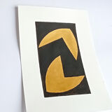 Abstract painting with gold supremacism