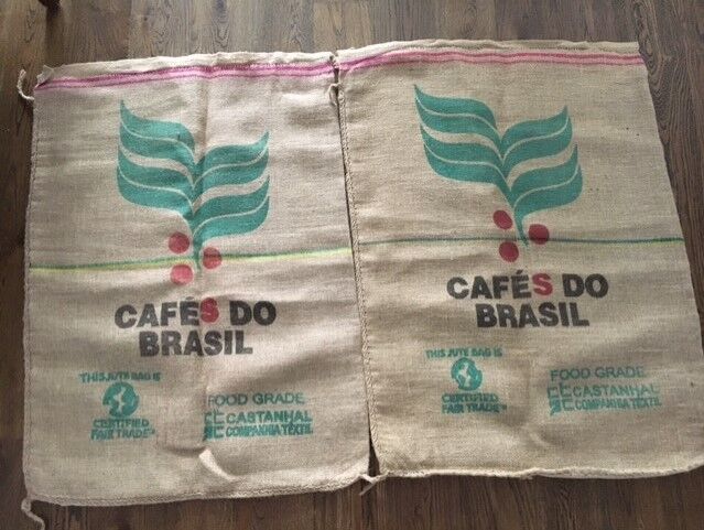 Lot of 2 coffee bags canvas jutte Brazil