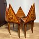 Italian Marquetry Five Piece Triangle Table