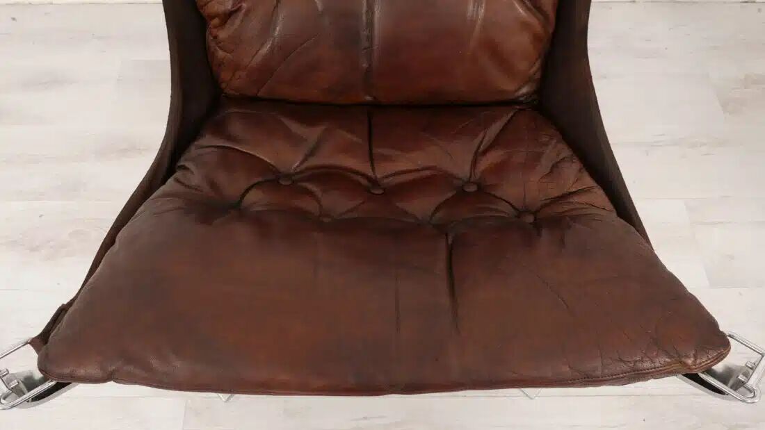 2 x vintage armchair | Falcon | Sigurd Ressell | Leather