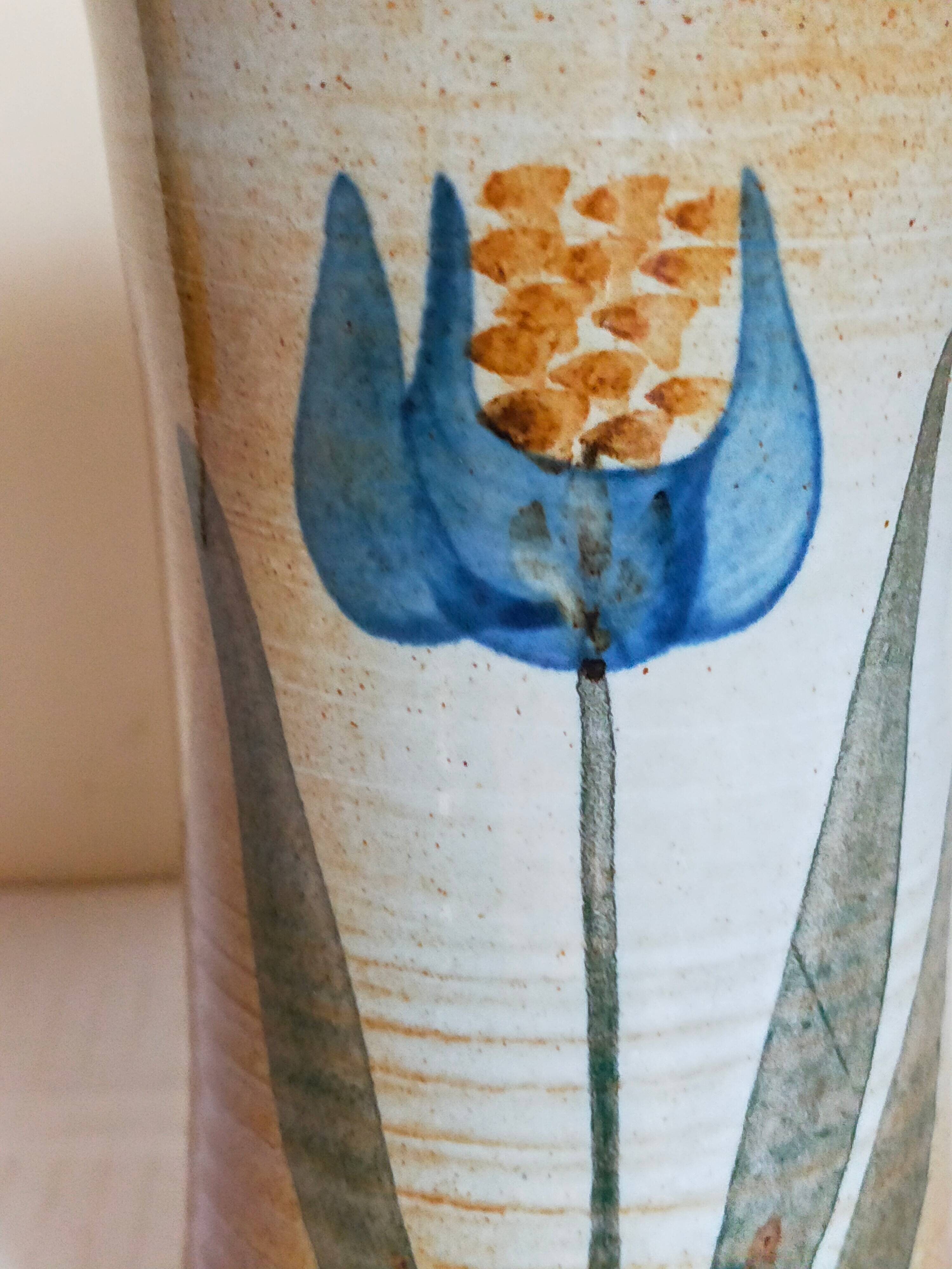 Vintage enameled stoneware potter's diabolo vase