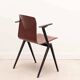 Chaise Galvanitas S22 accoudoirs acajou et noir