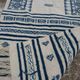 Kilim blue and white corridor in pure wool 70x180cm