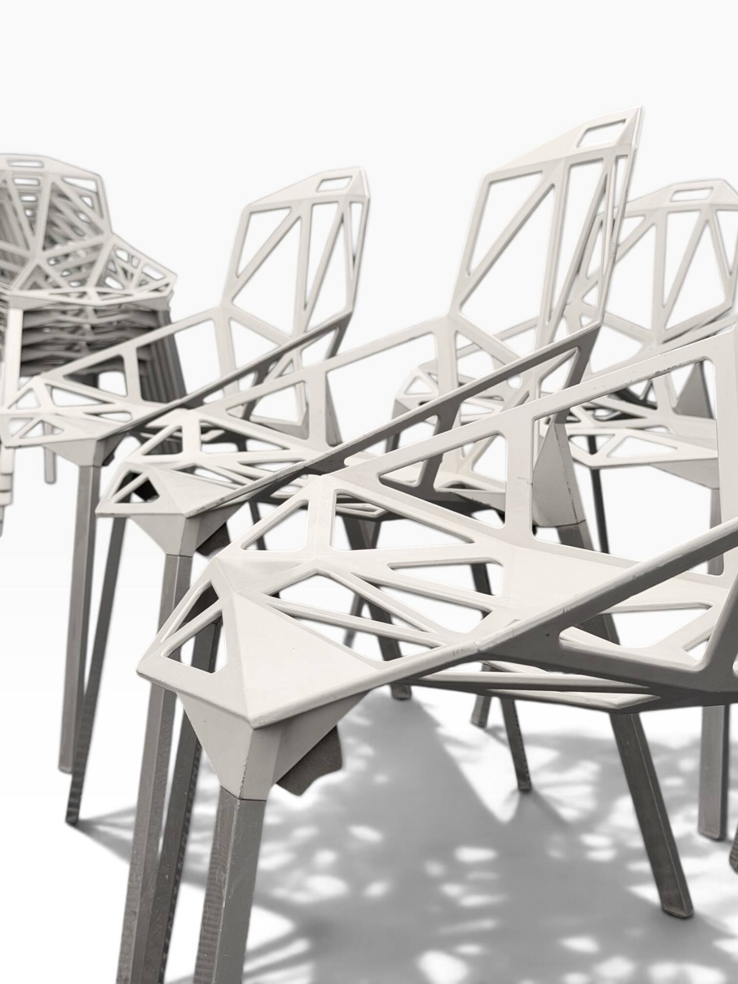 Pair of Chair One chairs — Konstantin Grcic for Magis, aluminium