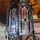 Wrought iron lantern with colored stained glass