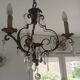 Bronze chandelier with crystal pendants