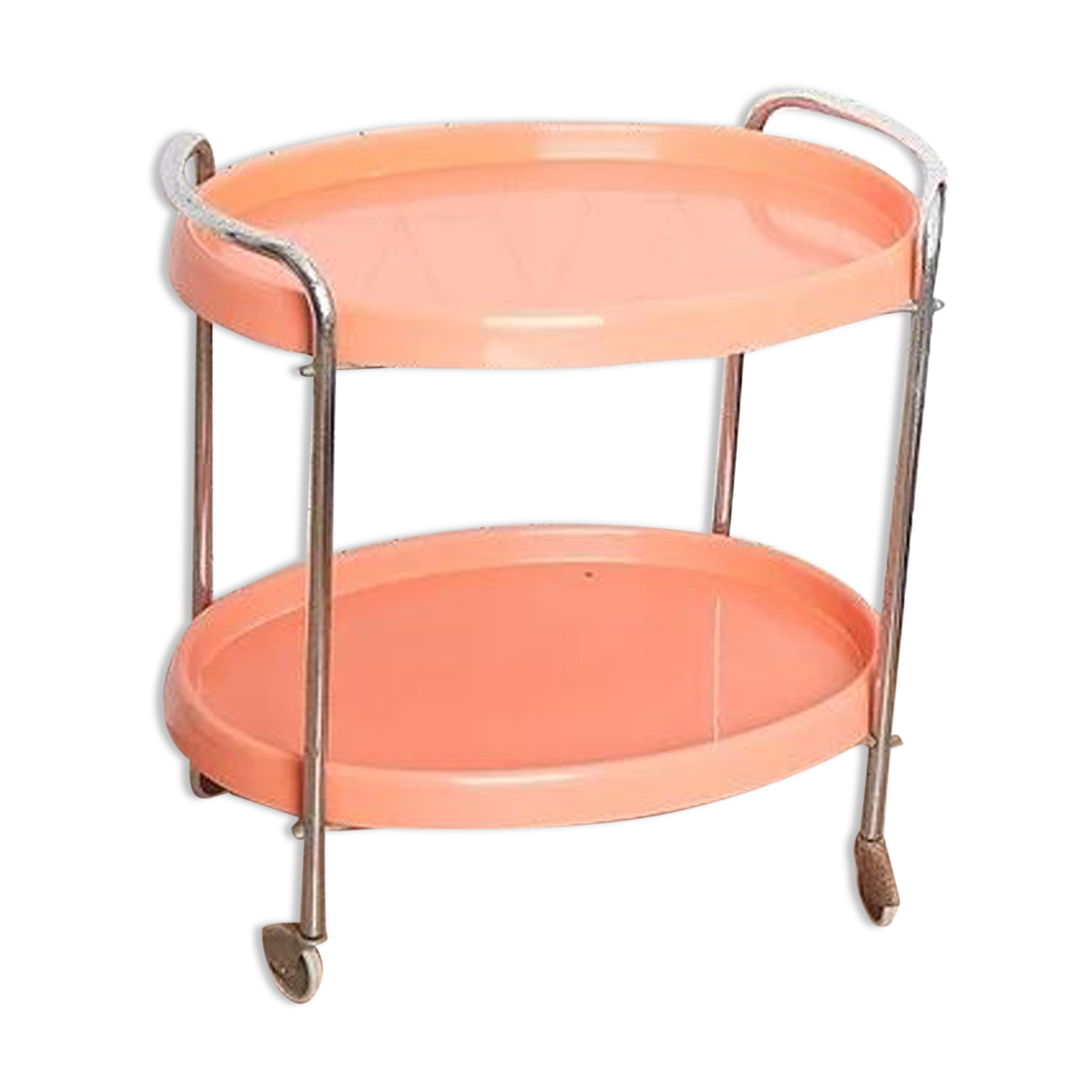 Desserte table roulante orange
